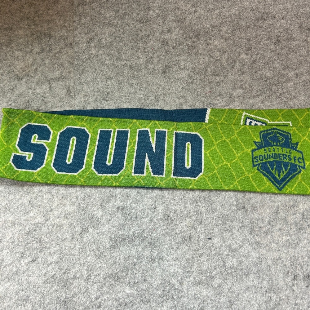 Seattle Sounders FC 'Sea of Sound' Scarf Scarf Unisex Navy/Lime Green New - Picture 2 of 6